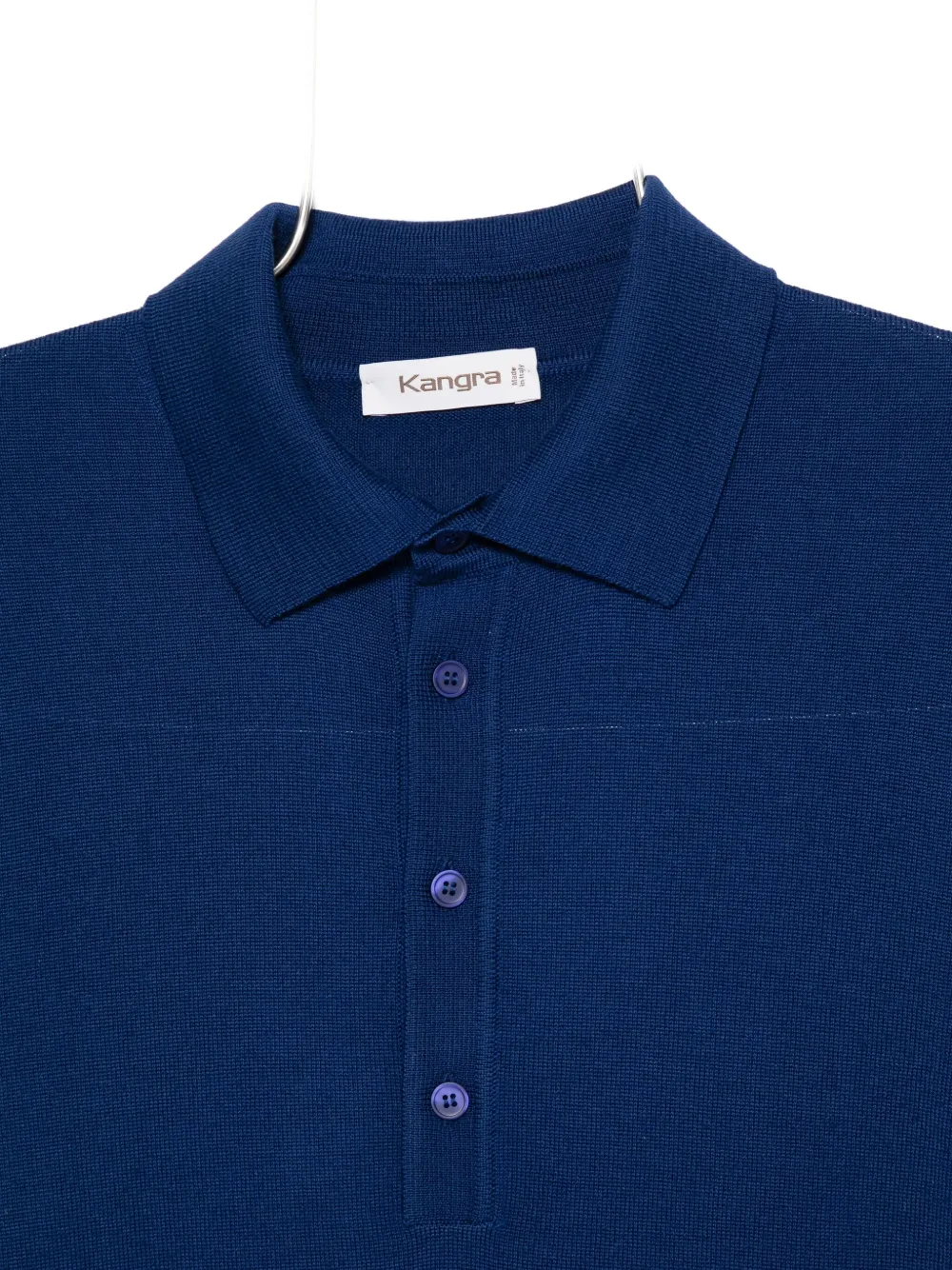Kangra Fijngebreid poloshirt - Blauw