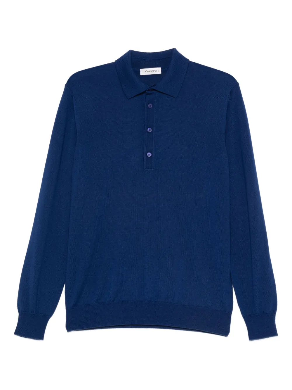 Kangra Fein gestricktes Poloshirt | Blau | Image 1