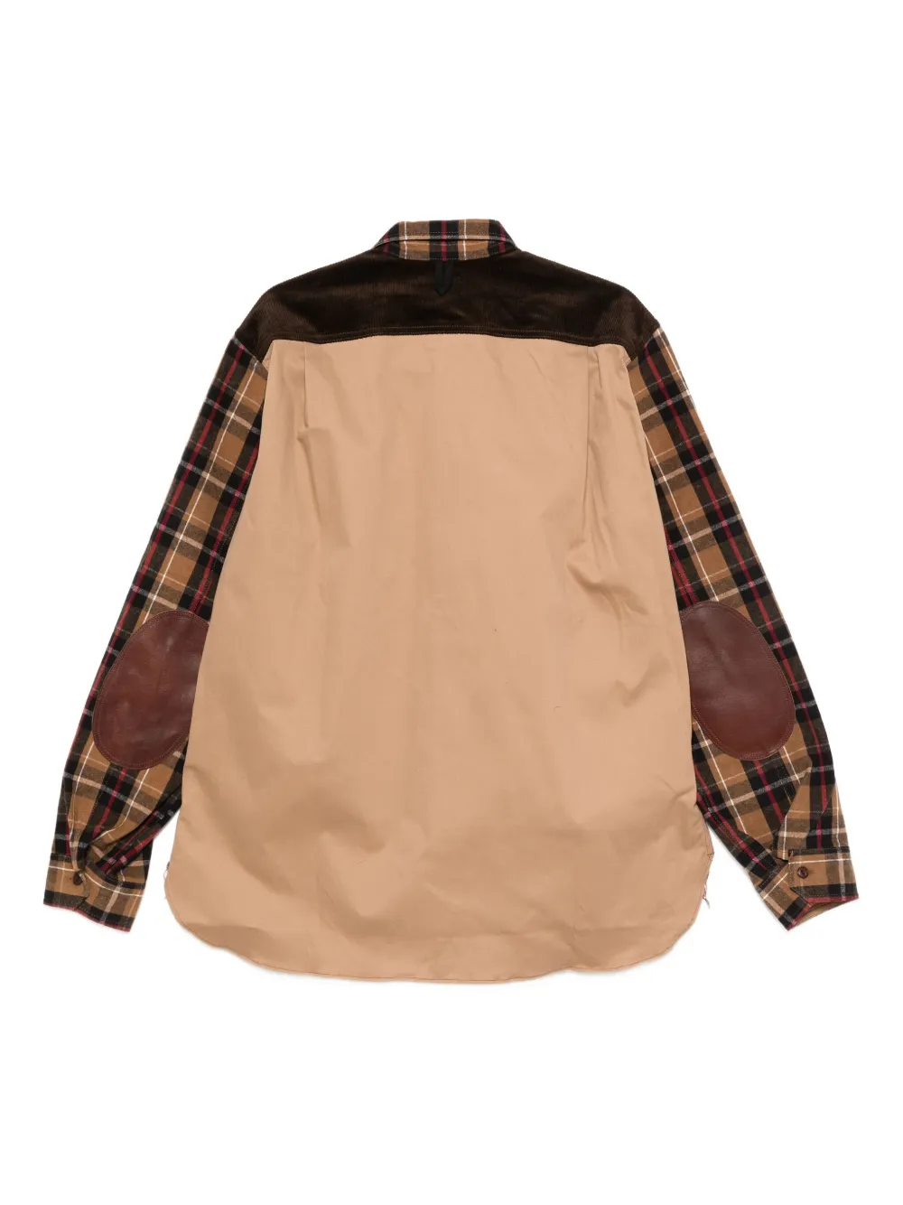 Junya Watanabe MAN panelled plaid shirt - Bruin