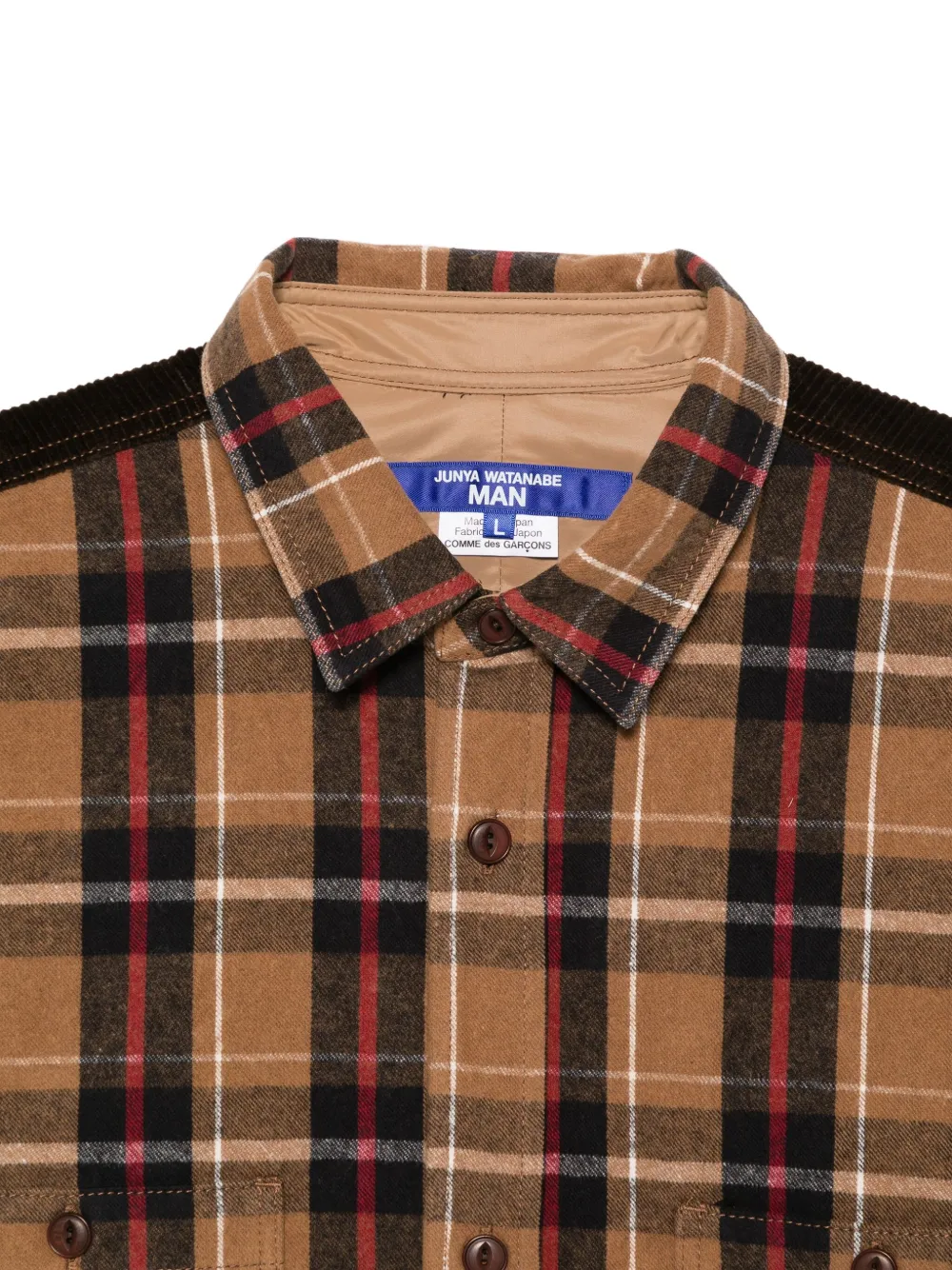 Junya Watanabe MAN Overhemd met vlakken Bruin