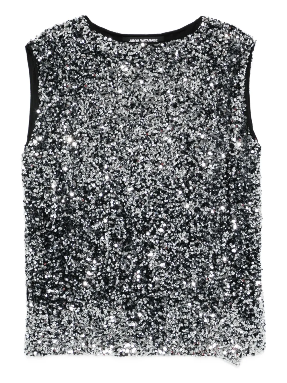 Junya Watanabe Sequinned Sleeveless Top In Silver