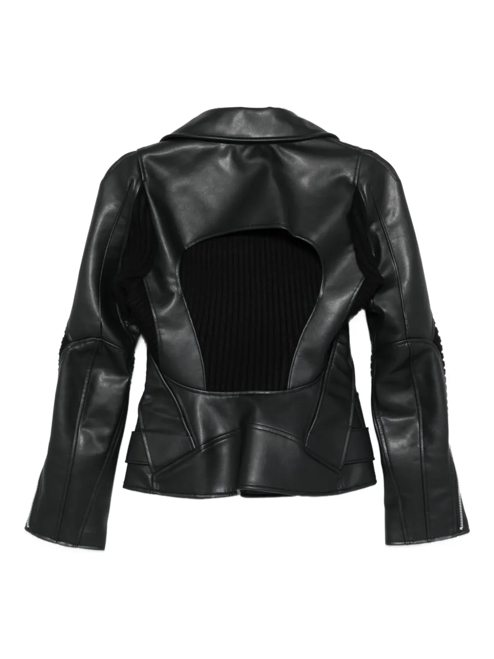 Junya Watanabe ribbed-panel faux-leather jacket | Leather Jackets | Image 2