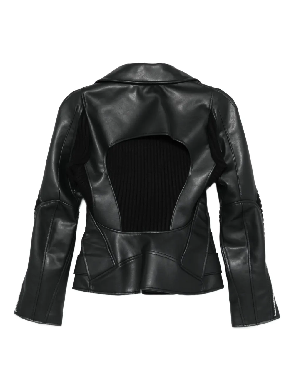 Junya Watanabe ribbed-panel faux-leather jacket | Leather Jackets | Image 2