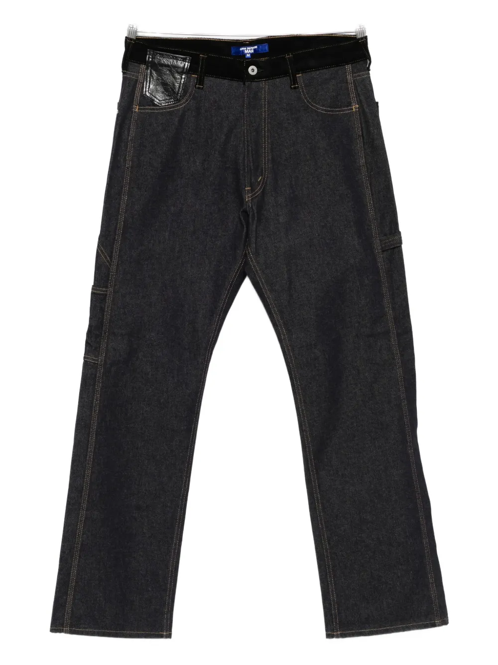 Junya Watanabe Leather-patch Jeans In Black