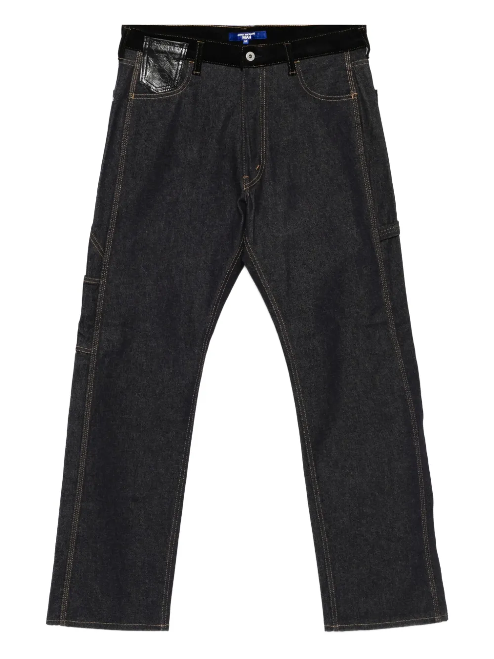 Junya Watanabe MAN leather-patch jeans - ブラック Junya Watanabe MAN leather-patch jeans - ブラック
