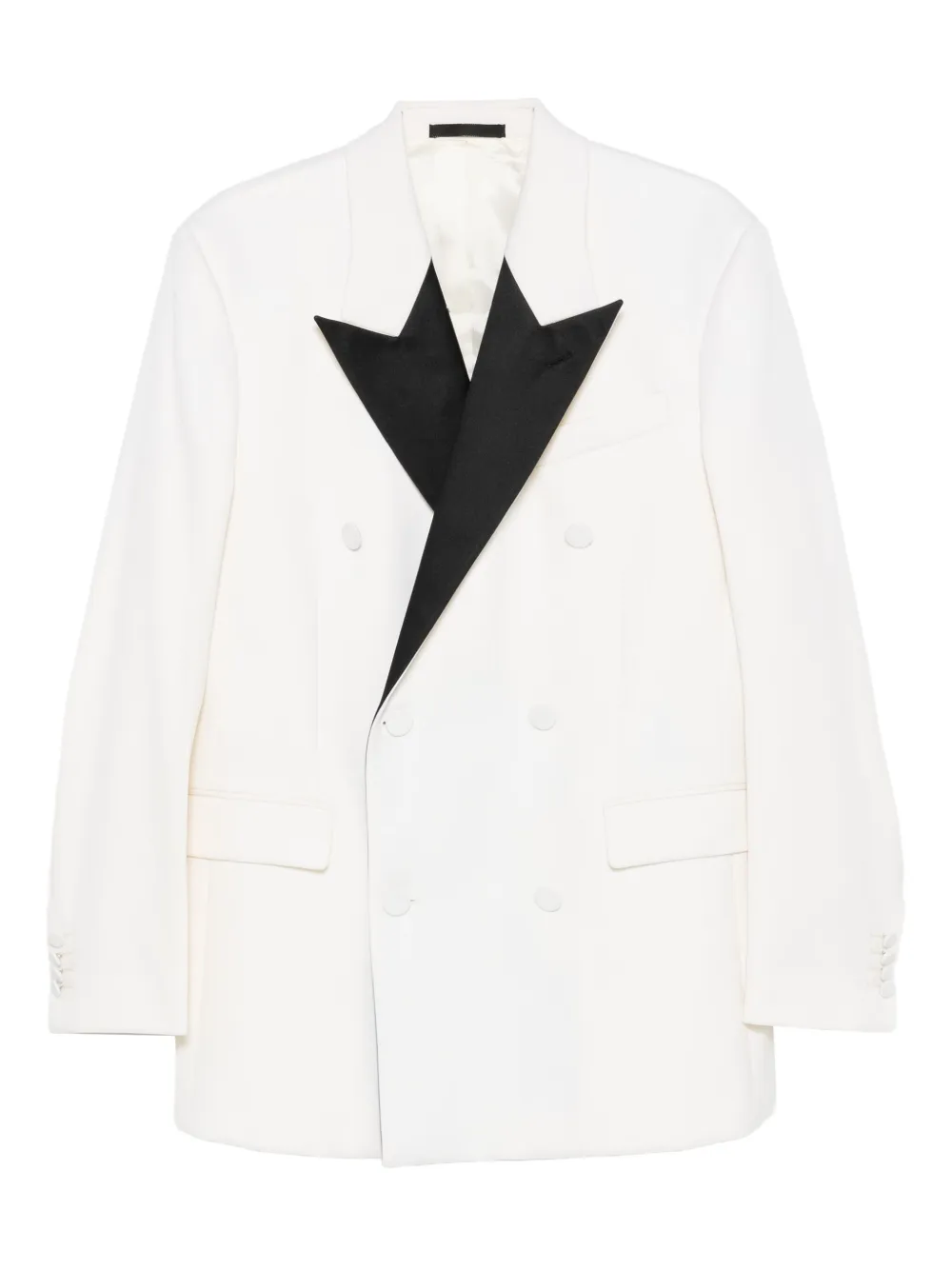 Lanvin Double-breasted Peak-lapel Blazer In White