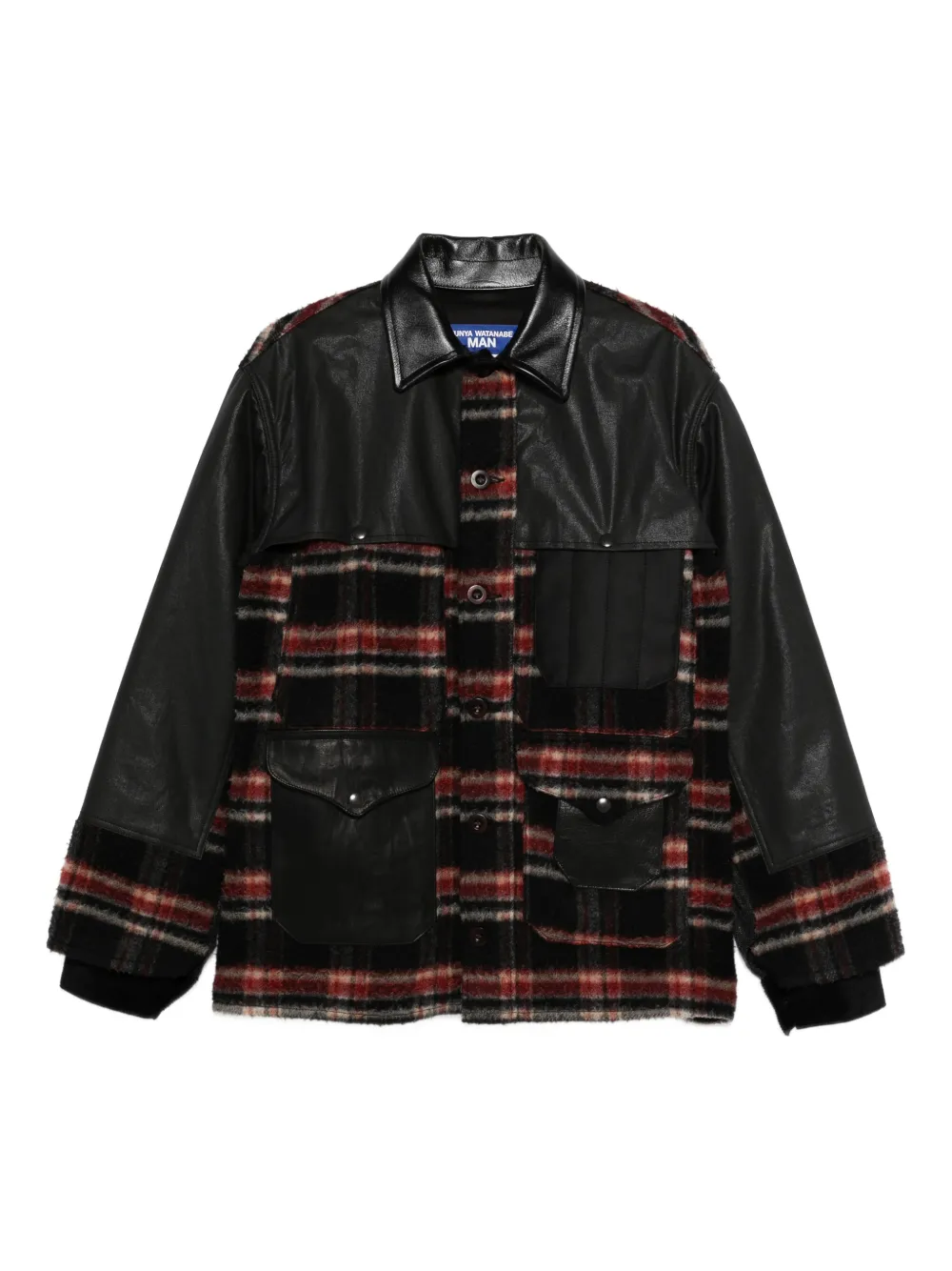 Junya Watanabe MAN plaid panel jacket | Black | Image 1