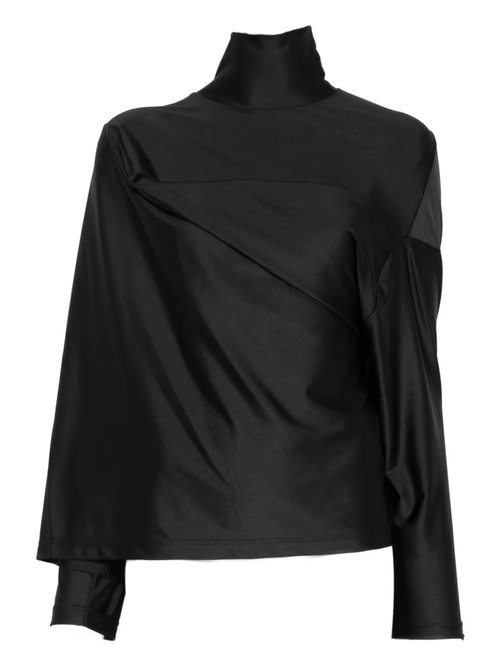 Junya Watanabe High-neck Draped Top In Black