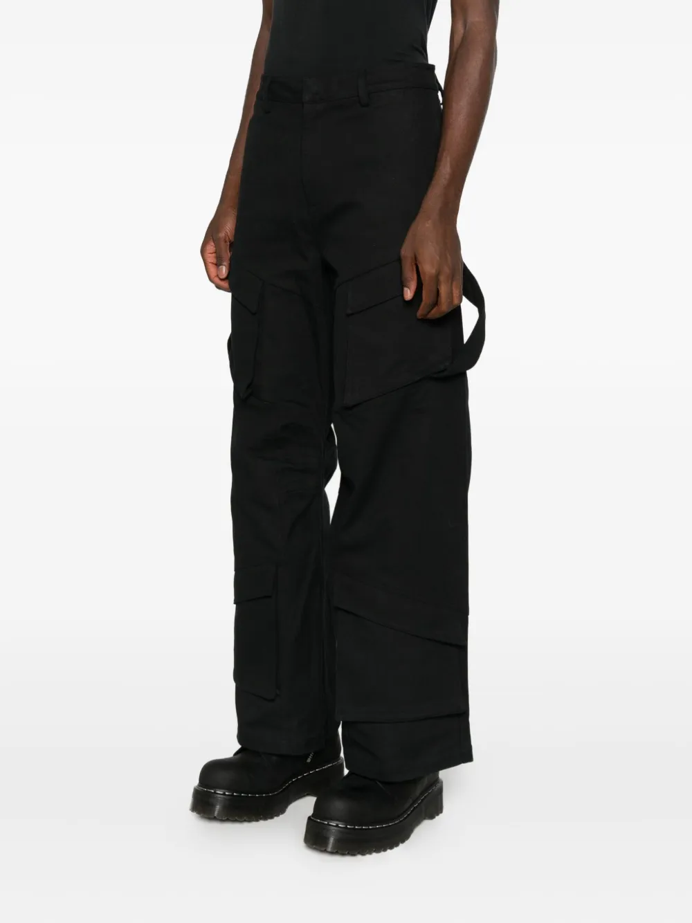 Heliot Emil Pocket-detail Straight-leg Trousers In Black