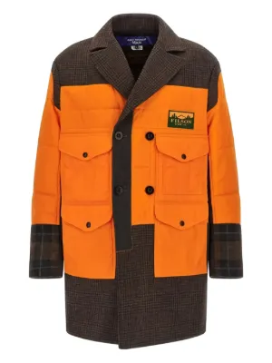 Junya Watanabe MAN x Filson Patchwork logo-patch Coat | Orange