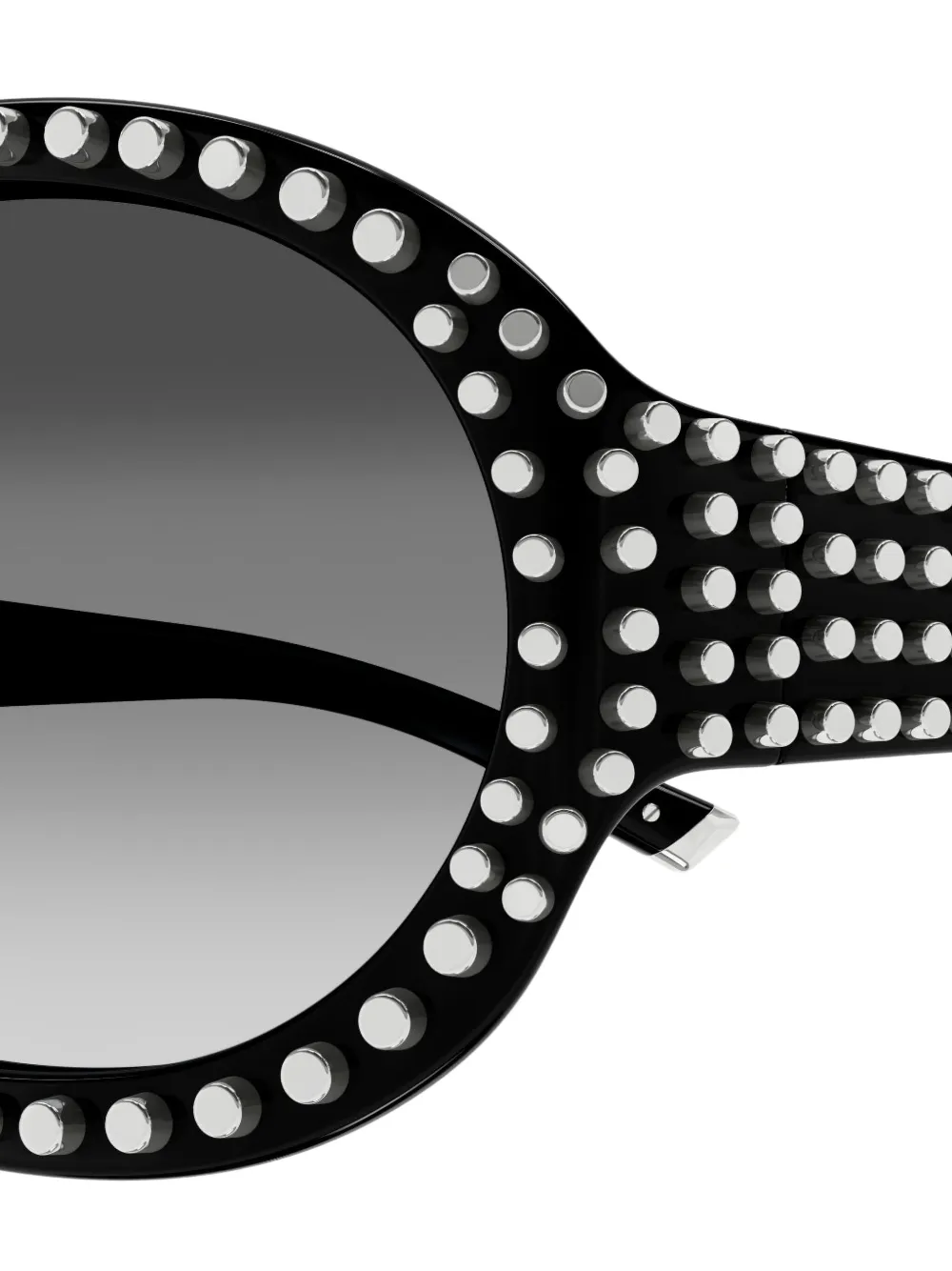Gucci Eyewear GG2013S zonnebril met ovalen montuur en studs Zwart