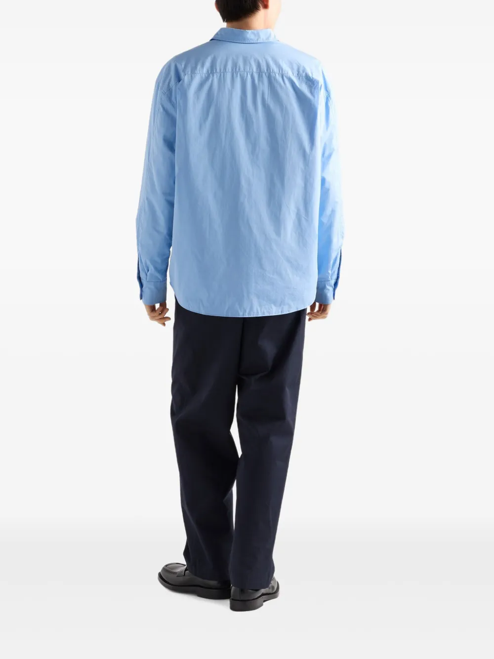 Prada Katoenen overhemd met Triangle-logo Blauw