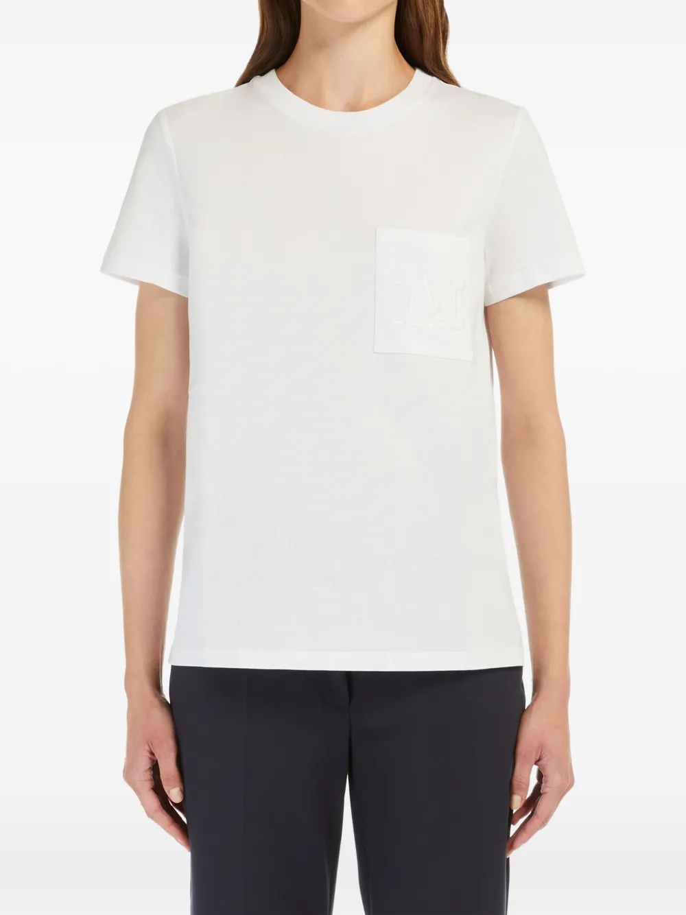 Max Mara monogram-pocket T-shirt Wit