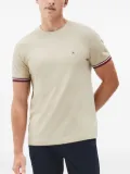 Tommy Hilfiger tipped-cuff cotton T-shirt - Neutrals