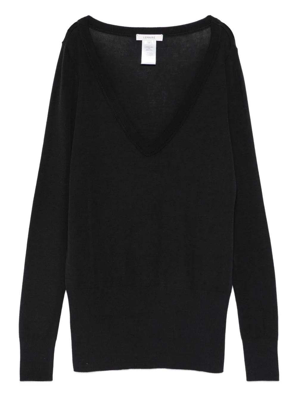 LEMAIRE top con cuello en V | negro | Image 1