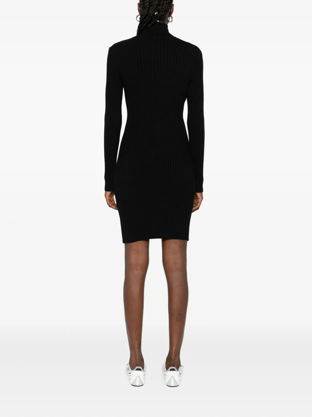 Wolford Ribgebreide jurk met col Zwart