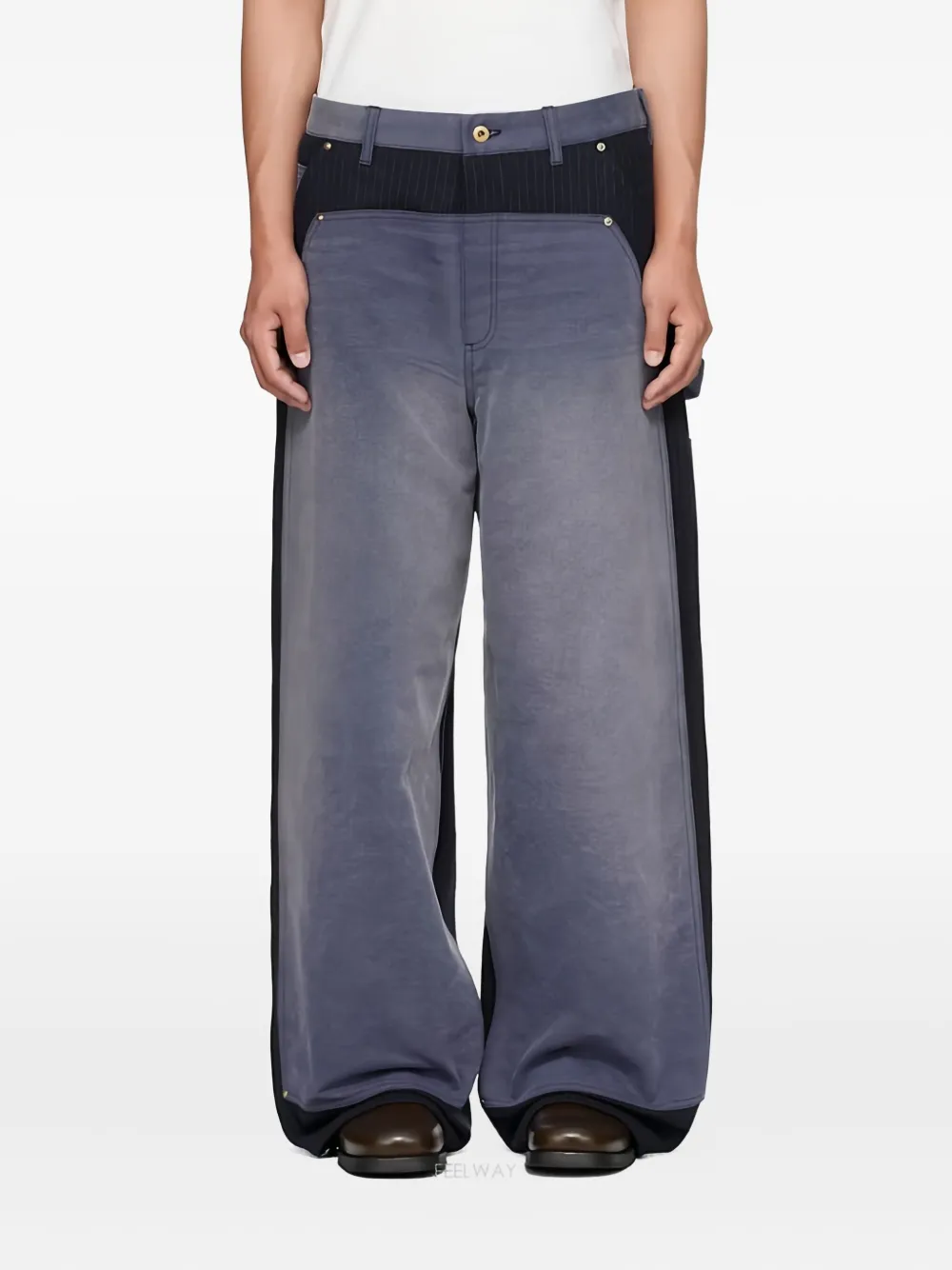 KHOKI pantalon à fines rayures | bleu | Image 1