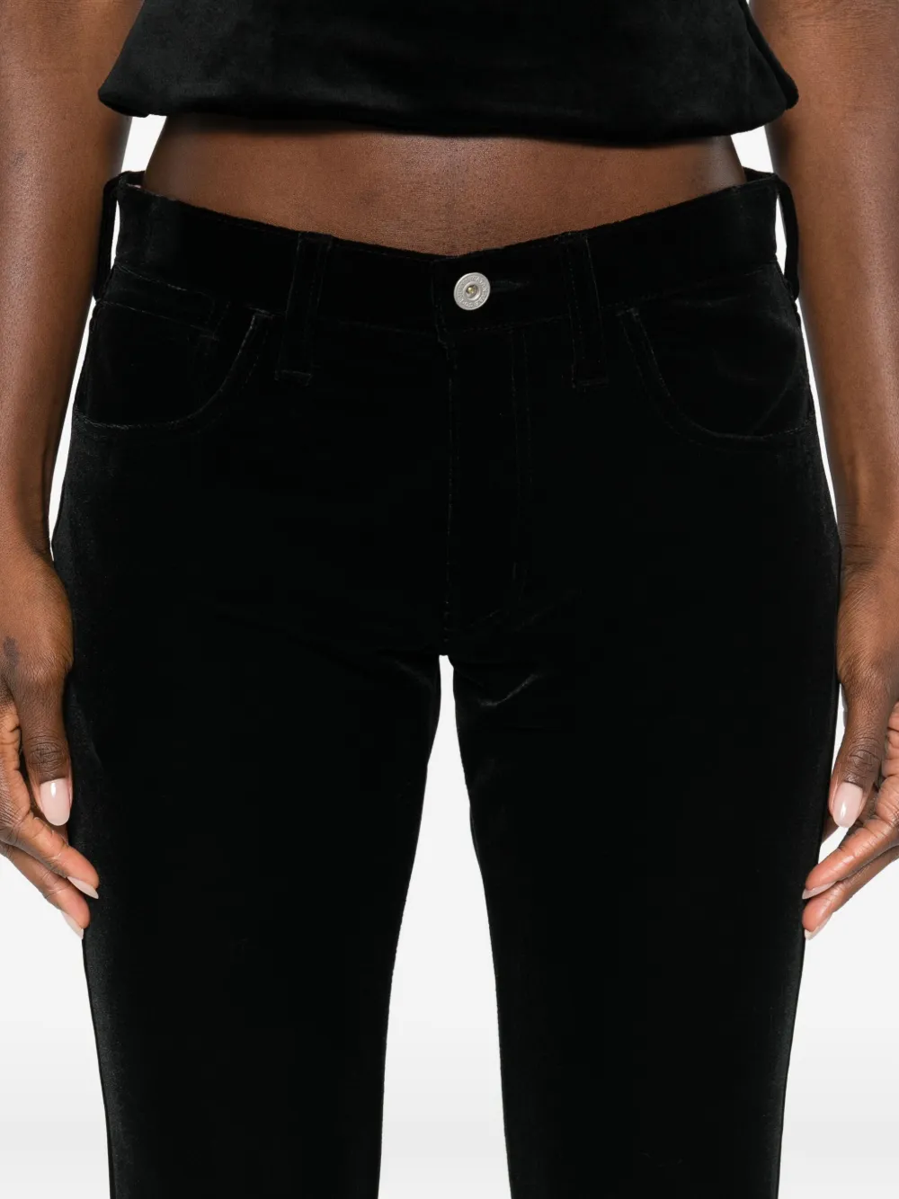 Junya Watanabe Low Waist Flare Pant In Black