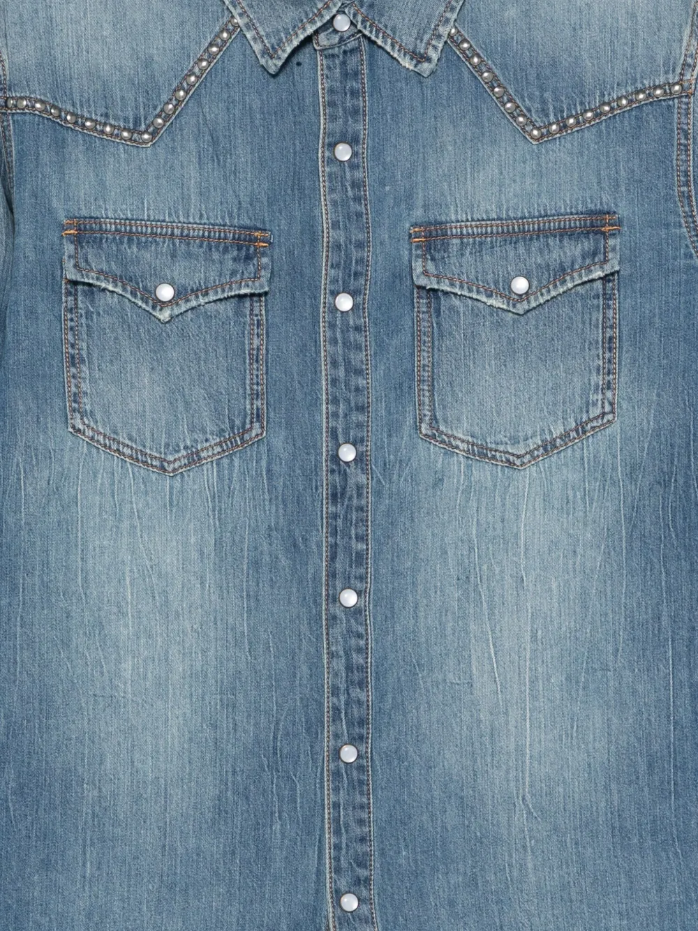 Ksubi Denim overhemd met studs Blauw