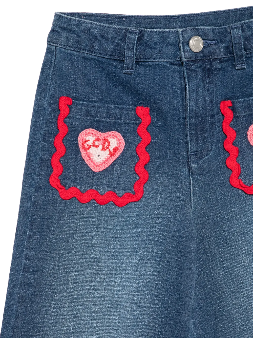 Gcds Kids Jeans met hartpatch Blauw
