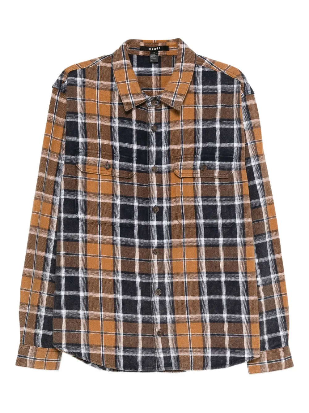 Ksubi Rosebowl checked long-sleeve shirt | Brown | Image 1