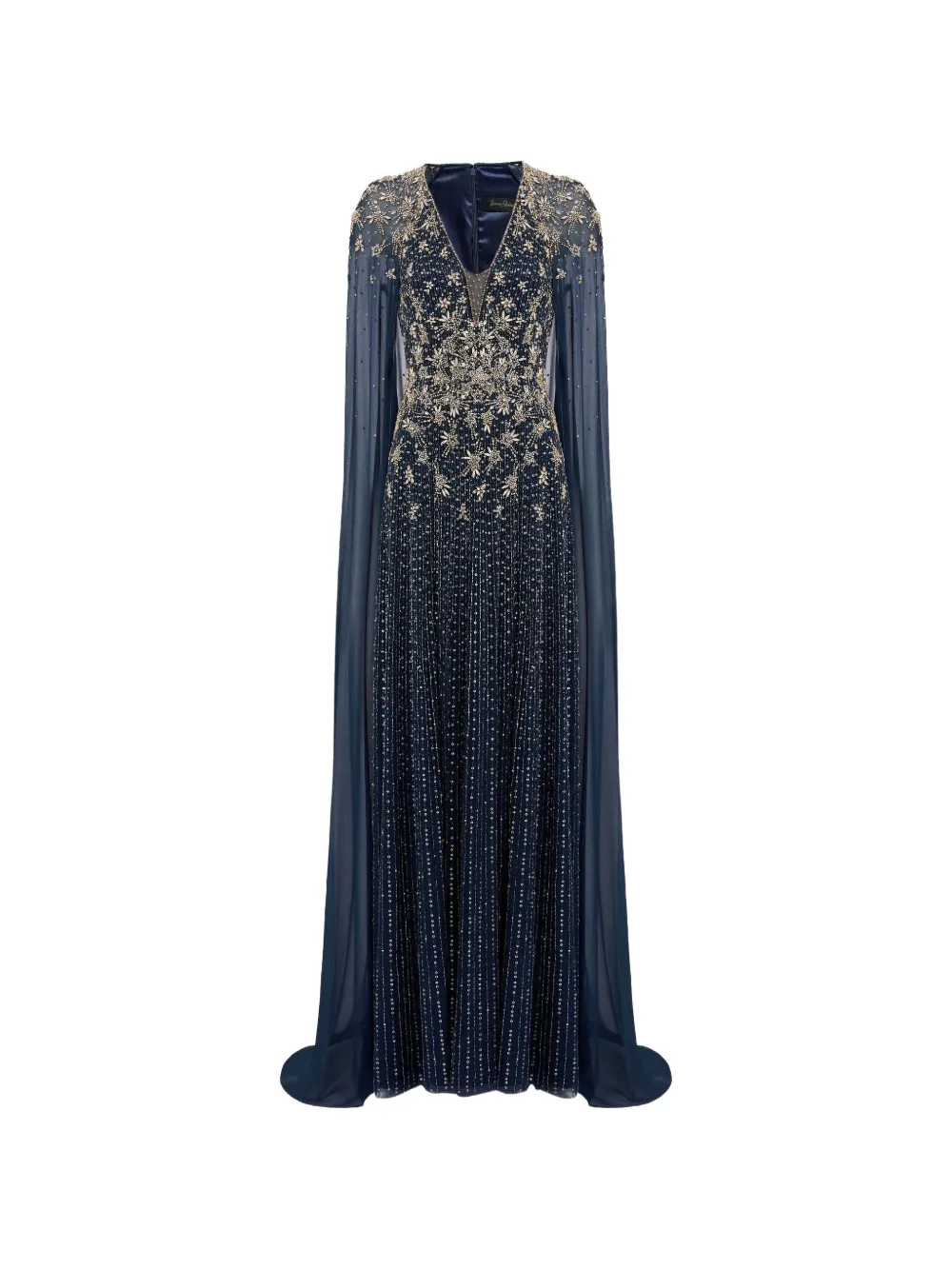 Jenny Packham embellished cape maxi dress - Blu