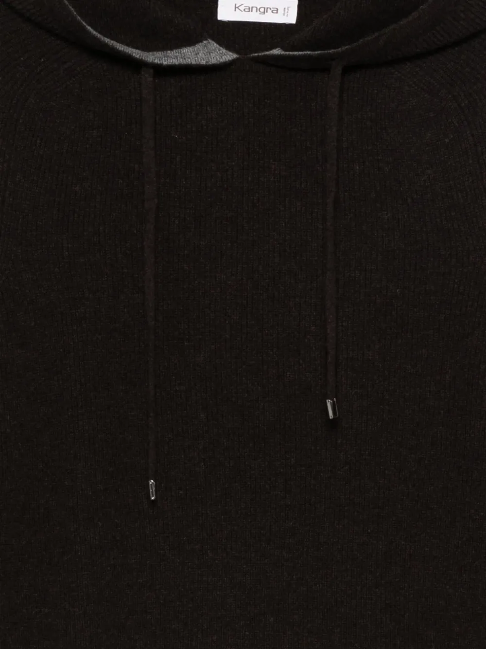 Kangra Fijngebreide hoodie Bruin