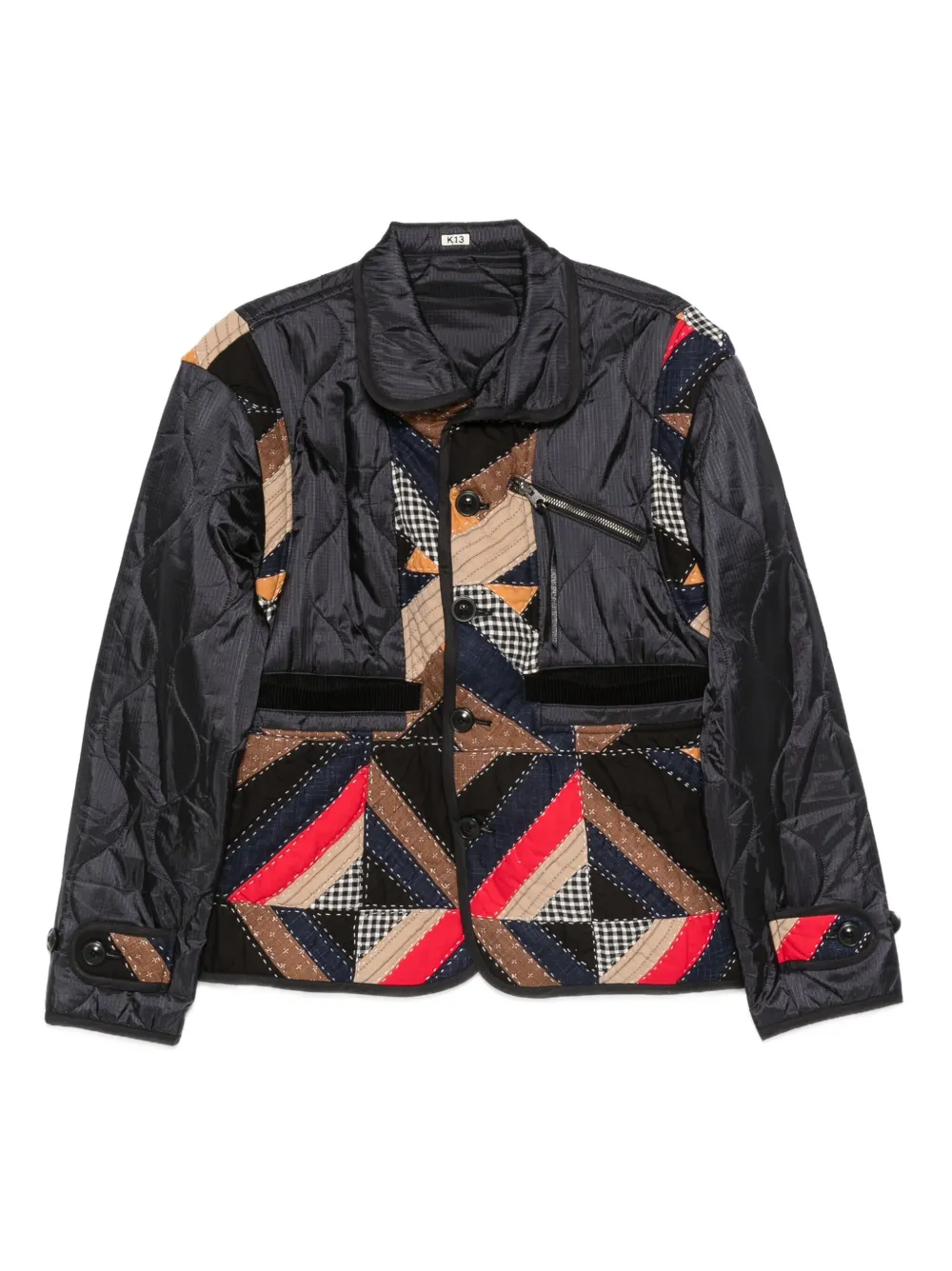 KHOKI patchwork zip jacket | Blue | Image 1