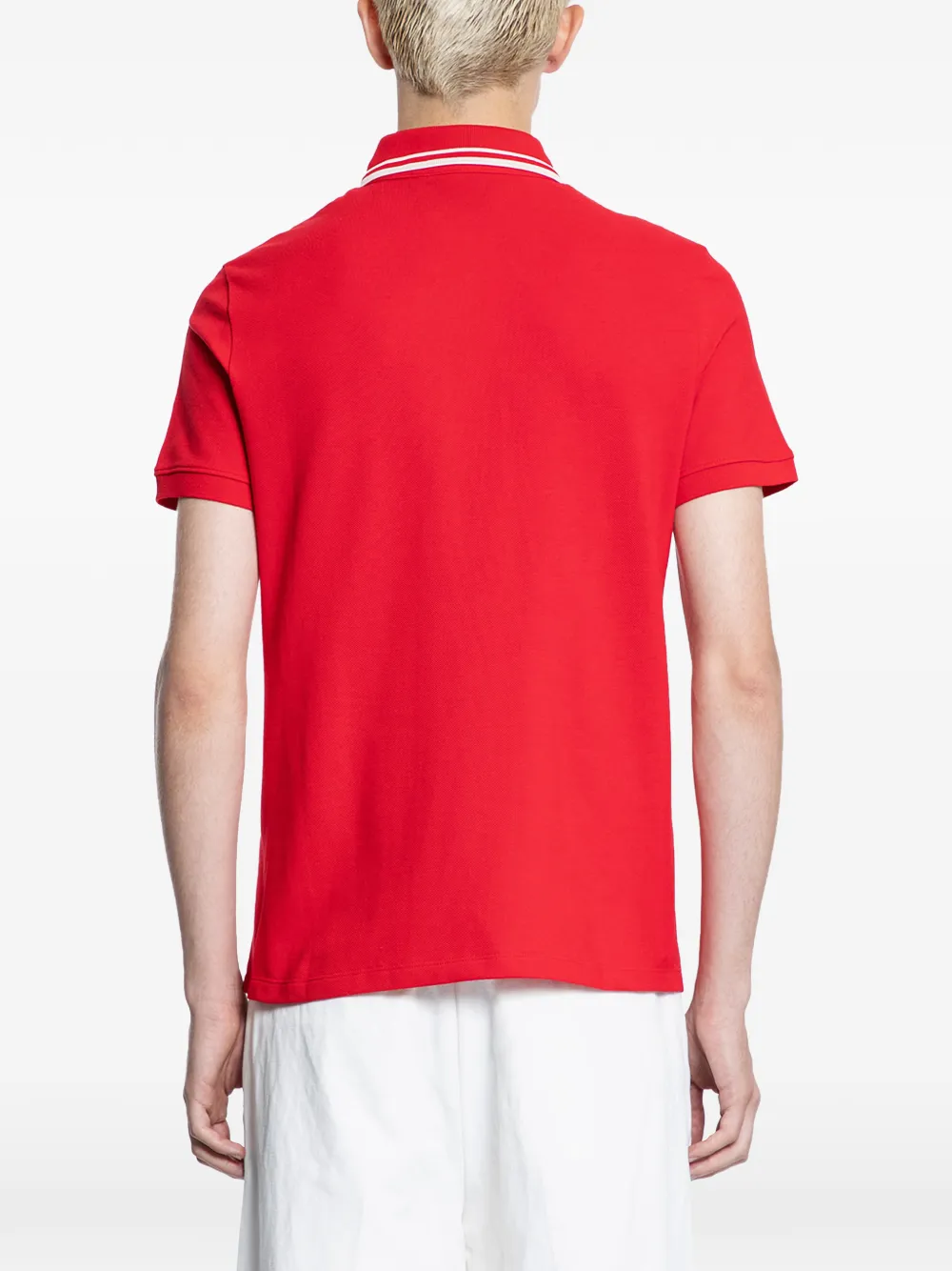 Valentino Garavani VLogo katoenen piqué poloshirt met patch Rood