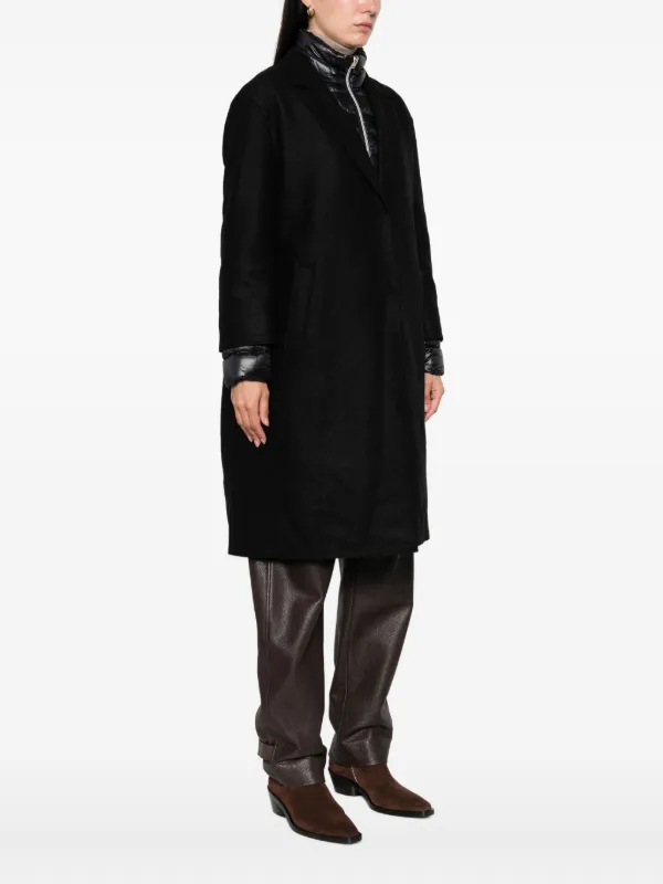 HERNOノーカラーコート　黒色 HERNO（ヘルノ） ロングコート NEW TECHNO TAFFETA 大きいサイズあり