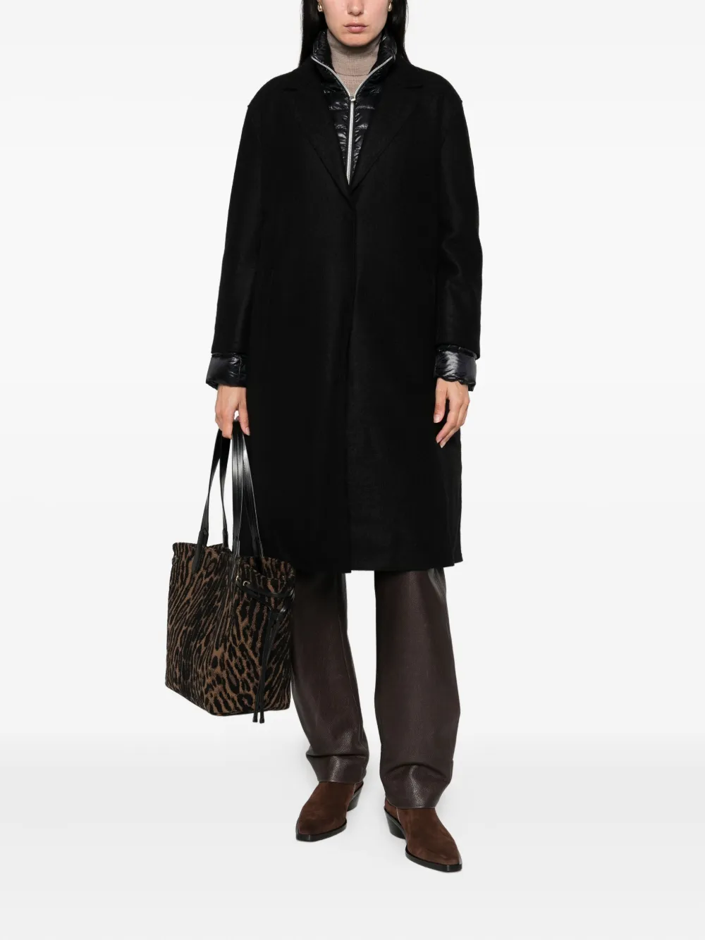 Herno detachable-liner coat Zwart