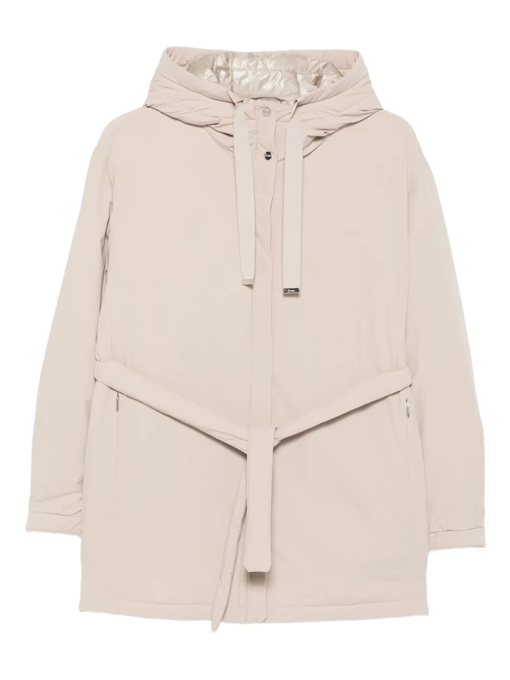 Herno Jas met capuchon en ceintuur Beige
