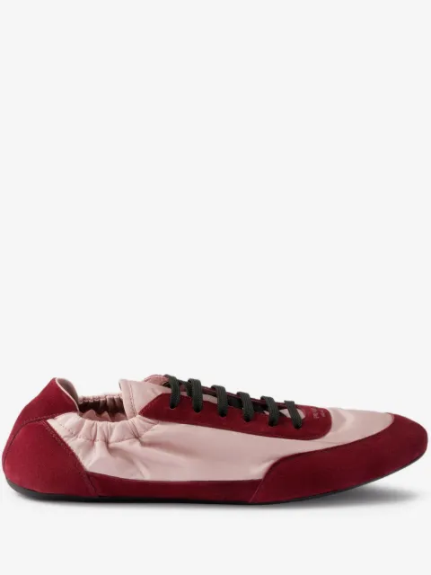 Prada Collapse Re-Nylon suede sneakers