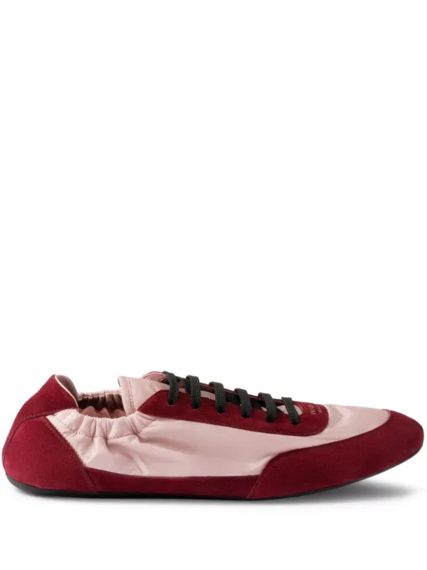 Prada Collapse Re-Nylon スエードスニーカー | レッド | FARFETCH JP