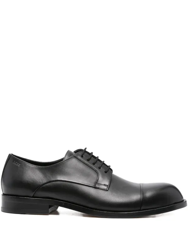 【関税込み】BOSS ブラック レザー レースアップダービー BOSS ダービーシューズ | ブラック | FARFETCH JP
