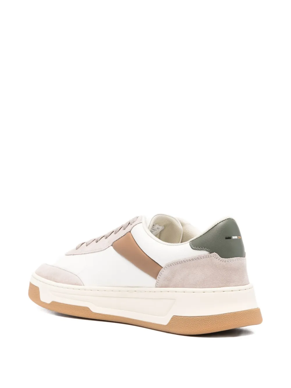 BOSS panelled leather sneakers White