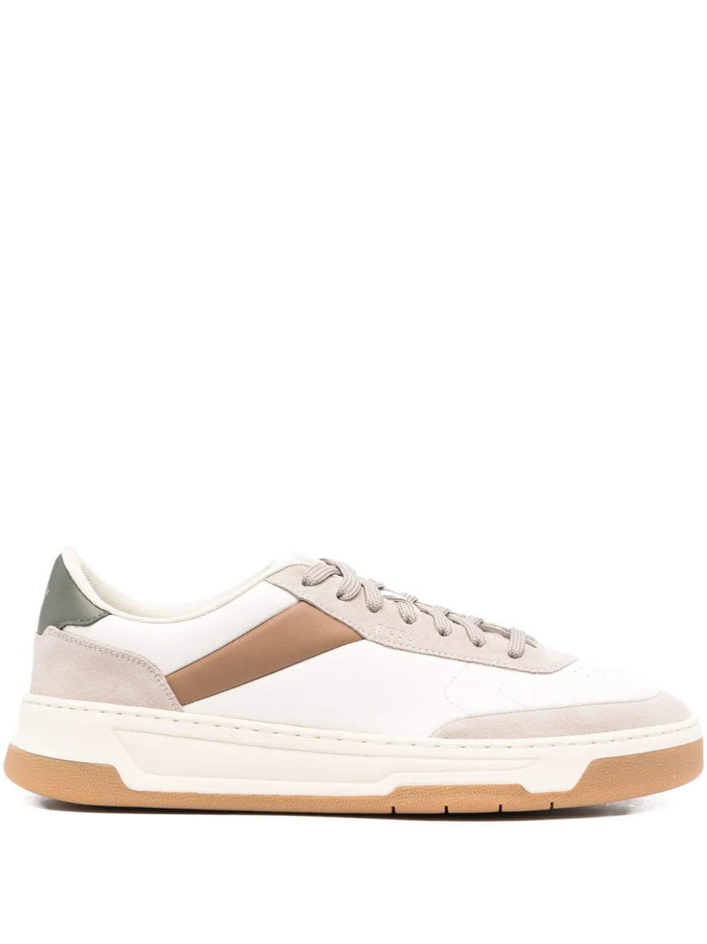 BOSS panelled leather sneakers White