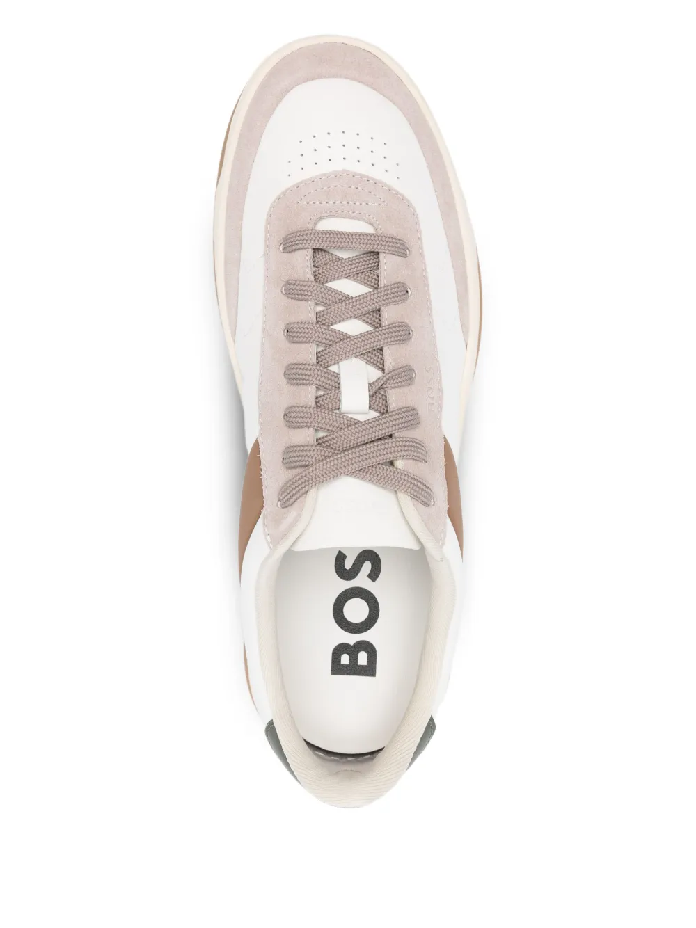 BOSS panelled leather sneakers White
