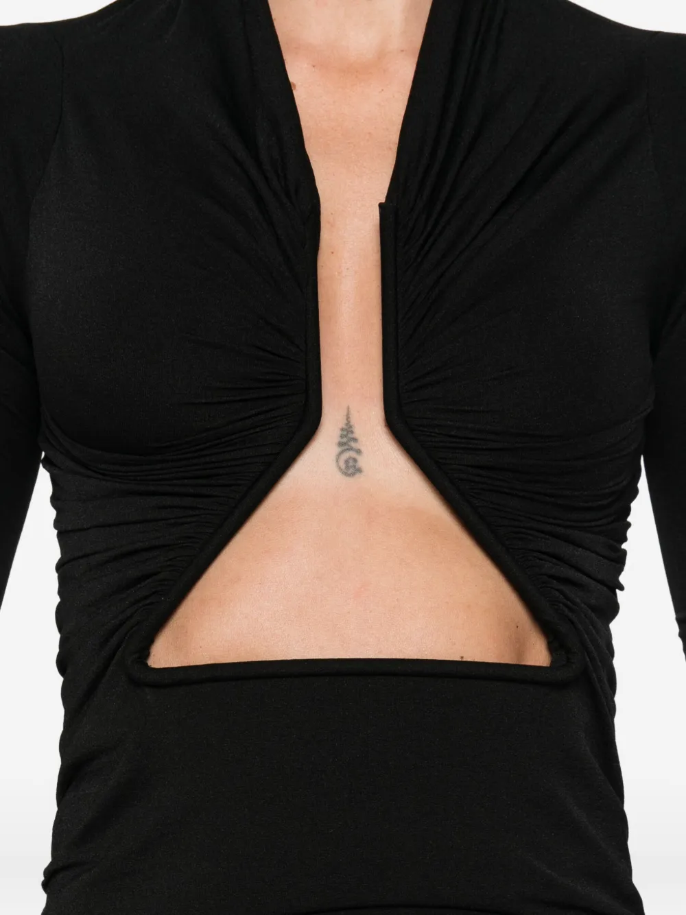 Rick Owens Gedrapeerde top met uitgesneden details Zwart