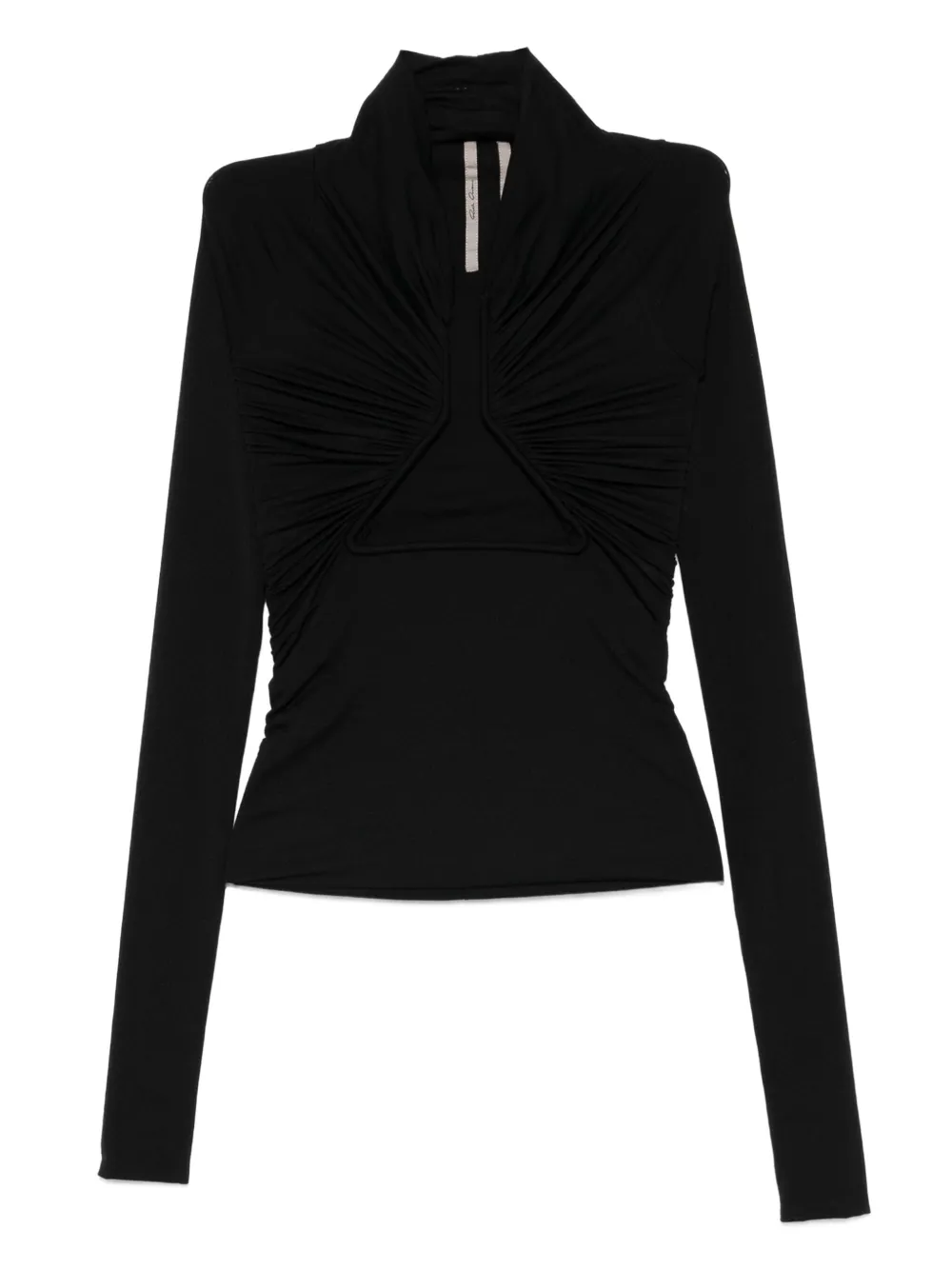 Rick Owens Gedrapeerde top met uitgesneden details Zwart