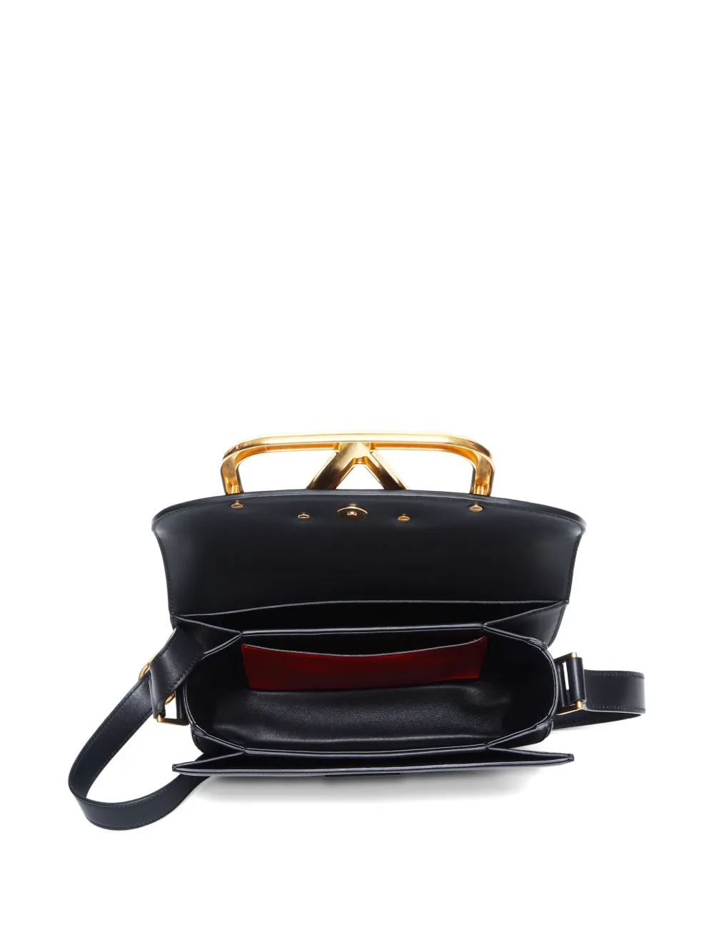 Pre-owned Valentino Garavani 2020-2024 V-logo Shoulder Bag In Black