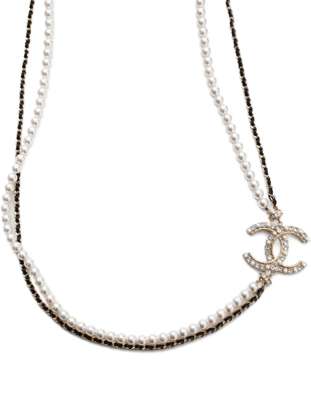 CHANEL Pre-Owned 2023 CC Mark Pearls Rhinestone necklace | Image 2
