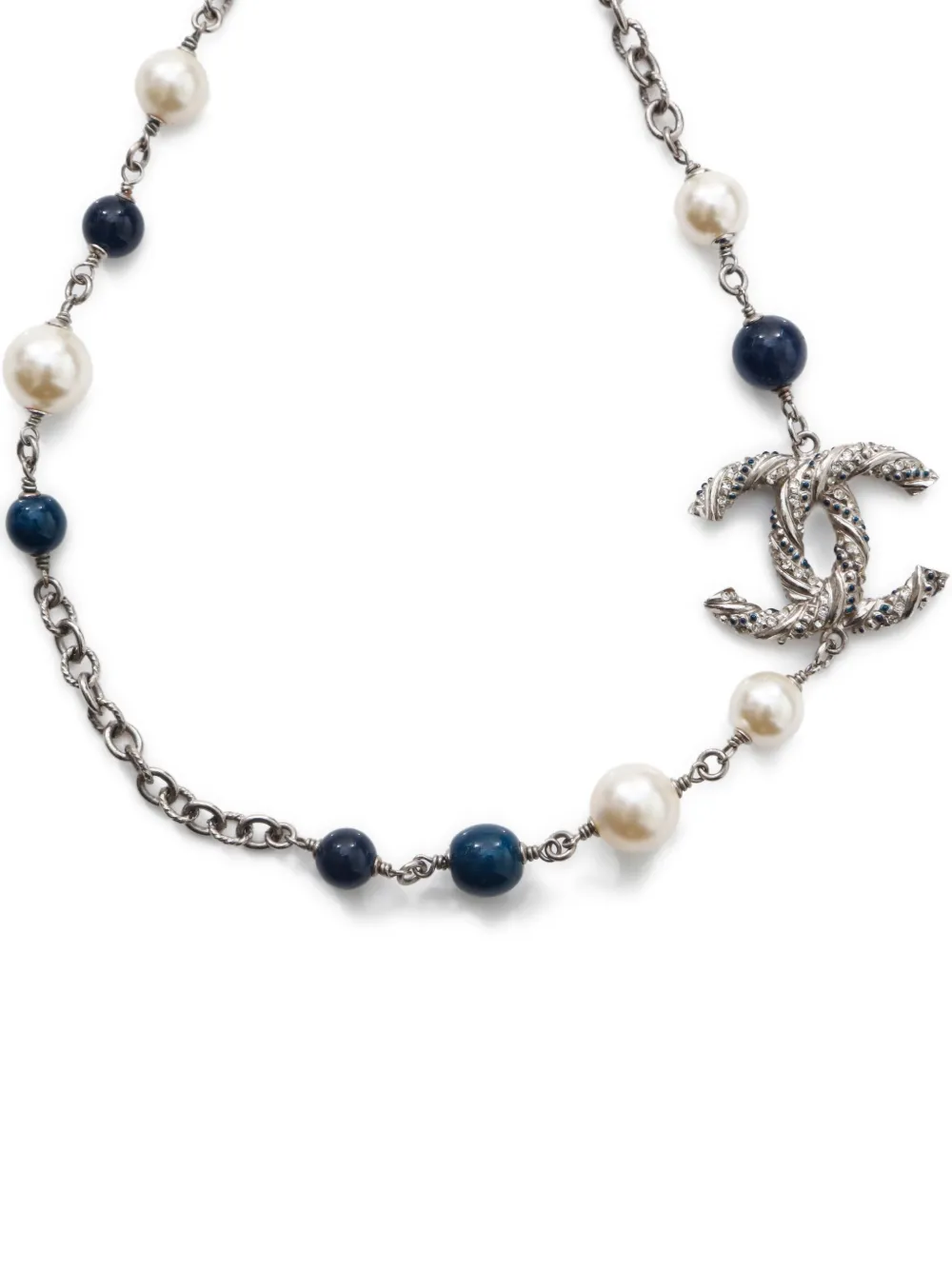 CHANEL Pre-Owned 2014 CC Mark rhinestone pearls necklace | Image 2