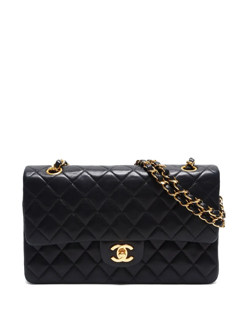 CHANEL Pre-Owned 2000-2001 ダブルフラップ ショルダーバッグ - ブラック CHANEL Pre-Owned 2000-2001 ダブルフラップ ショルダーバッグ - ブラック