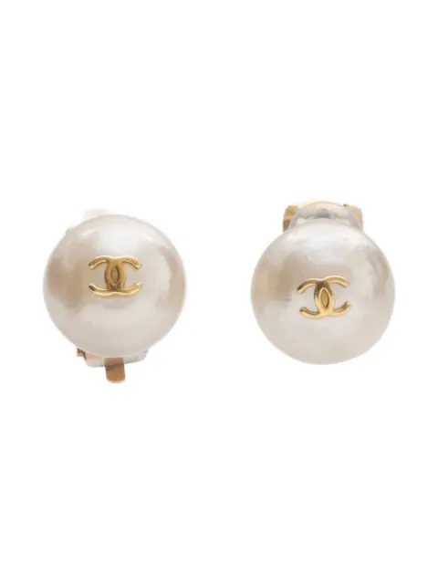 CHANEL Pre-Owned 1995 CC Mark clip-on earrings