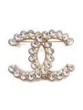 CHANEL Pre-Owned 2020 CC Mark rhinestone brooch - Gold