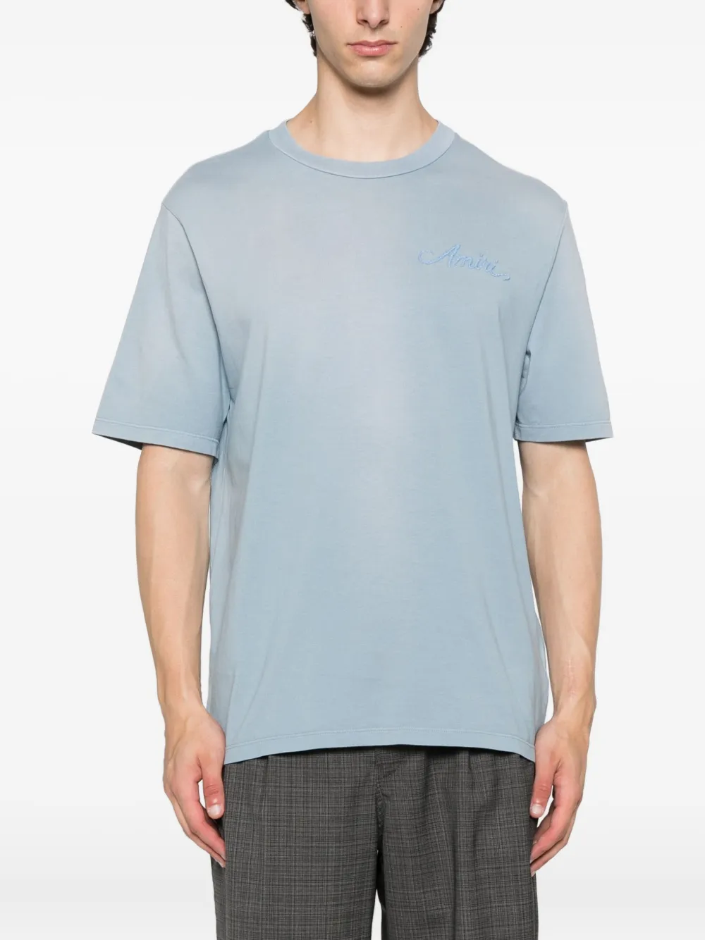 AMIRI Katoenen T-shirt met borduurwerk Blauw