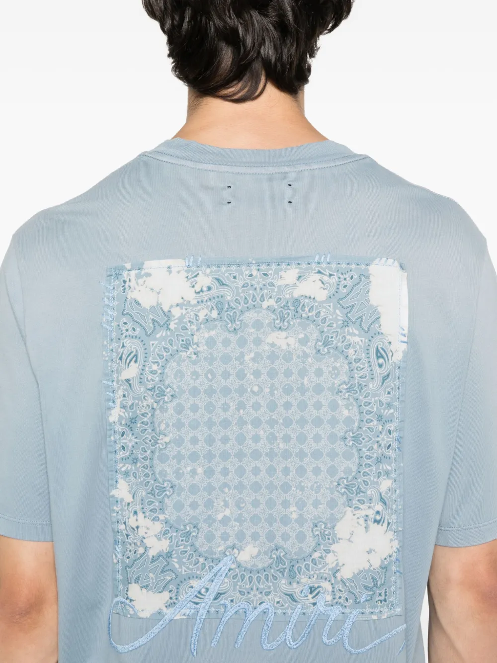AMIRI Katoenen T-shirt met borduurwerk Blauw