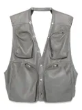 Rick Owens multi-pocket leather vest - Grey