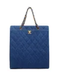 CHANEL Pre-Owned 1999-2000 quilted denim tote bag - Blue
